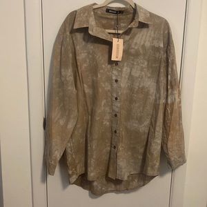 NWT Missguided extreme oversized shirt in acid wash print